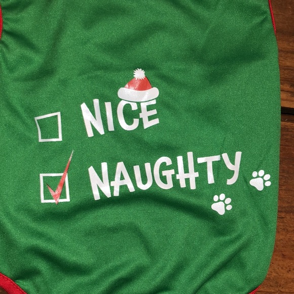 Nice or Naughty Christmas Doggie Tshirt - Picture 2 of 8